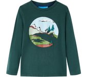 Camiseta Infantil de manga wide Dark Green 116