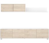 DEKIT GRUPO RIMOBEL LIMA - MUEBLE DE SALON CCOMPATO TV LIMA - 43/35 X 200 X 40 CM - BLANCO / NATURAL