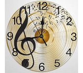 The One of A Kind - Reloj de pared cuadrado con notas musicales, diseño blanco, reloj de madera de 10.0 in, silencioso, sin tictac, funciona con pilas, sala de estar, dormitorio, cocina, granja, decoración de Navidad, cumpleaños