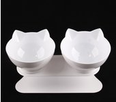 Non-Slip Double Cat Bowl Pet Water Food Feed Dog Bowls Pet Bowl With Inclination Stand Cats Feeder Feeding Bowl Kitten Supplies