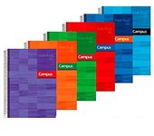 Campus University - Cuadernos A4 Cuadrícula 5mm - Tapa Extradura - 120 Hojas - Pack de 4 Blocs - Uso Escolar, Oficina y Hogar - Colores Surtidos (4 Unidades)