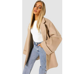 Abrigo oversize SENSE con solapa y bolsillos de tapeta - 80042