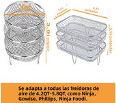 Air Fryer Rack Three Stackable Dehydrator Racks Stainless Steel Basket Tray Air Fryer Accessories Kitchen Gadgets Cooking Tools