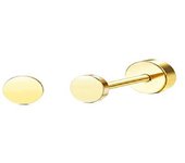 2Pcs Dainty Stainless Steel Flat Back Stud Earrings for Women, Trendy Cartilage Earrings Small Huggie Hoop Earrings Jewelry