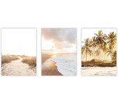 Set de 3 cuadros calidad premium con marco de madera - 30x40 cm o 50x70 cm - POSTER LAB