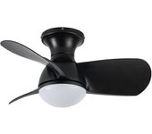 Akunadecor - Ventilador de techo modelo KUKI negro, motor DC 6 velocidades Tecnología Led 20W sistema CCT 2000 Lúmenes, Control remoto con temporizador, luz regulable en color e intensidad, Memoria motor inverter verano/invierno ultra silencioso.