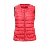Women Autumn Winter Ultralight Thin Packable Down Sleeveless Jacket Zipper Plus Size Female O-Neck Casual Down Vest Coats