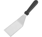 Raspador de parrilla negro, espátula para barbacoa, longitud: 180 mm, mango resistente al calor, espátula para barbacoa, uso profesional y doméstico