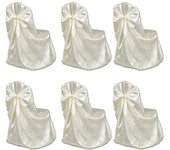 vidaXL 6x Fundas de Sillass Banquetes Bodas Cubierta Asiento Decoración Color Blanco,  Crema, y mas