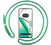 Tumundosmartphone Funda Colgante Transparente para Realme 12 5G / 12x 5G con Cordon Verde Agua