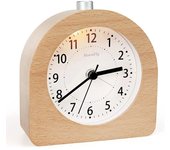 Reloj despertador con pilas Función de repetición Reloj despertador de viaje de madera Reloj despertador analógico luminoso Reloj silencioso con aguja que no hace tictac Alarma de sonido ascendente - Madera clara