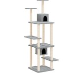 Rascador para Gatos con postes de isal gris Claro 176 cm