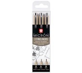 Talens sakura estuche de 3 rotuladores permanentes pigma micron fineliner negro