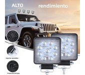 1 PCS/2 PCS, 9 bulbs or 16 bulbs, Round/Square Car Work Light, fit for cars, 4x4, trucks, tractors, trailers, golf carts, etc.