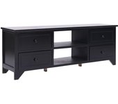 Mueble TV combinadoMueble para TV madera maciza de paulownia negro 108x30x40 cm