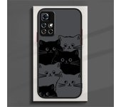 Art Comic Cat Matte Cover For Redmi Note 13 12 11 10 9 8 Pro Plus S T 5G 4G Frosted Translucent Phone Case