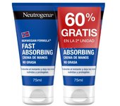 NEUTROGENA CREMA DE MANOS RAPIDA ABSORCION DUPLO 2X75 ML (60% GRATIS 2ª UNID)