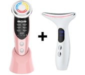 7in1 Face Lift Device EMS RF Microcurrent Skin Rejuvenation Facial Massager + 3Color Neck Face Beauty Device Removal Double Chin
