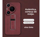 Luxury Sheepskin Leather Holder Phone Case for Huawei Pura 70 Pro+ P60 P50 P40 P30 P20 Pro P10 Plus Protect Stand Back Cover