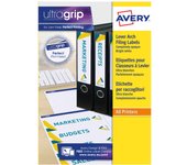 PAQUETE 25 HOJAS ETIQUETAS BLANCAS PARA ARCHIVADORES CON DORSO FINO-IMPRESORAS LÁSER-192X38 MM AVERY L4760-25