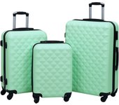 vidaXL Juego de Maletas Rígidas 3 Piezas ABS Rosa Trolley Equipaje de Viaje Color Rosa,  Dorado,  Marrón y mas