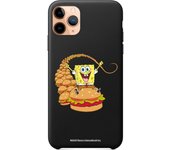 Funda original compatible con iPhone 11 Pro Max Negro con un diseño de Bob Esponja Burgers