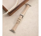 For apple watch ultra 2 49mm 6 se 40mm 44mm 8 41mm 45mm band Slim Leather strap for iwatch 9 8 7 5 38mm bands women