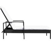 vidaXL Tumbona con cojín de ratán sintético Marrón, Negro, Gris Sillas de Exterior Ideal para jardín, playa, piscina, terraza Tumbona Piscina Tumbonas Playa Tumbonas Jardín Exterior