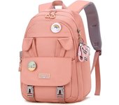 Bolso de escuela para niñas, mochila impermeable con compartimento para portátil y mochila casual antirrobo negro