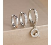 3PCS A-Z Letters Hoop Earrings Set For Women Fashion Stainless Steel Alphabet Huggie Cartilage Earring Piercing Jewelry Aretes
