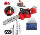 Motosierra eléctrica sin escobillas de 850W y 12 pulgadas, sierra con batería inalámbrica, herramienta eléctrica portátil para carpintería y jardín para batería de 21V y 18V
