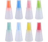 Paquete de 8 cepillos de silicona para botella de aceite, cepillo para esparcir parrilla/pastelería, cepillo de silicona para cocinar barbacoa, parrilla, aceite de repostería, miel/salsa de soja (rosa claro, rosa oscuro, rojo, naranja, verde oscuro, verde