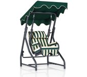 Wellhome Balancín de Jardín 1 Plaza Multicolor Estructura de Metal Tejido de Poliéster Asiento de Espuma Fácil de Limpiar Capacidad 95 Kg