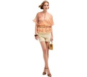 Motives-Blusa estampada con volantes
