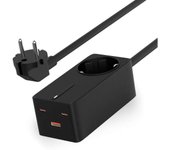 Ksix regleta carga ultra rapida gan 65w - pps - power delivery - multipuerto x4 - cable 1.5 m - indicador led - color negro