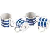 Set 4 tazas rayas 36cl ceramica rayas mediterranean Scalpers Home