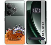 Tumundosmartphone Funda Silicona Transparente para Realme GT 6 / GT 6T 5G diseño Bufalo Dibujos