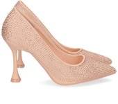 Davinia Shoes Zapato de Tacon Fino para Mujer, Comodo, Estilo Salon, con Strass, Punta Fina, Otoño Invierno 2022 Shoes&Blues.es 2A-2076-Champan