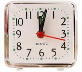 Reloj despertador cuadrado, silencioso, sin gancho, funciona con pilas, pequeño, portátil, para viajes, color blanco, recién lanzado