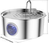 7L USB Stainless Steel Faucet Cat Fountain Visible Water Level Cats Drinking Fountain Ultra Quiet Pump Automatic Pet Dog Bowl