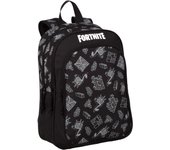 Mochila Escolar Fortnite Dark Black DOBLE COMPARTIMENTO