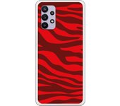 Funda compatible con Samsung Galaxy A32 5G - Animal Print Zebra Rojo Granate