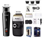 Kemei KM-2290 KM-1113 KM-2026 professional Electric hair clipper kit Men's Shaver Cordless Barber Hair Trimmer USB beard Razor