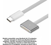 2m USB Type C to Magnetic Magsafe 3 Generation Cable Charger Adapter For MacBook Pro Air 14 16 M2 140W Fast Charging Cable Cord