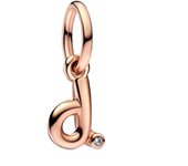 2023 New 925 Silver Plated Rose Gold Letter a-z Script Alphabet Dangle Charm Fit Pan Bracelet DIY Romantic Jewelry Gift