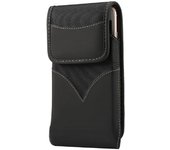 para Motorola Edge 30 (2022) Funda Cinturon en Nylon con Clip Metálico Giratorio - Negro