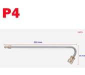 High Pressure Wash Extension Wand Lance For 1/4" Quick Hitch Connector 30° 90° U Shape Curved Head Rod
