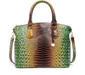 Ombre Crocodile Embossed Handbag  Classic Style Crossbody Bag Women's Leather Satchel Purse