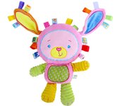 Montessori Baby Toys Baby Tags Stuffed Animal Soft Toy Built-in Rattles Sensory Toys Lovey Elephant Plush Bell Toy Infant Gifts