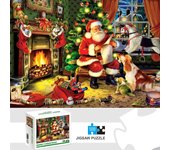 1000 Pieces Merry Christmas Jigsaw Puzzle Home Decor Adults Puzzle Games Family Fun Floor Puzzles Educational Toys for Kids